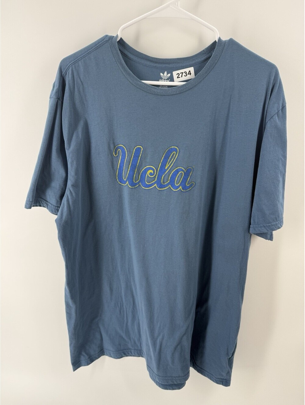 UCLA Bruins Shirt Men Large Blue Adidas Short Sleeve Crewneck Cotton XXL